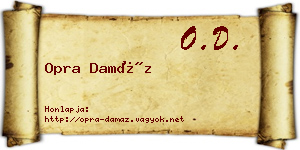 Opra Damáz névjegykártya